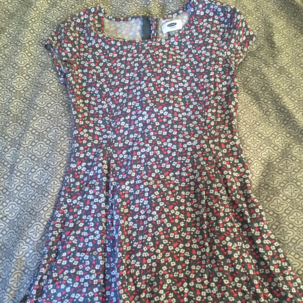 Old Navy Gray Sz 10/12 Floral Dress